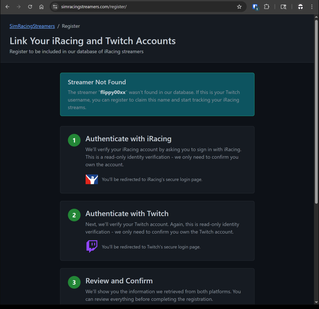 Missing URL Registration